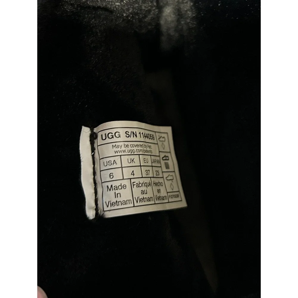 UGG BLACK CLASSIC BRELLAH MINI WATERPROOF RAIN BOOTS, WOMEN US 6/ EUR 37